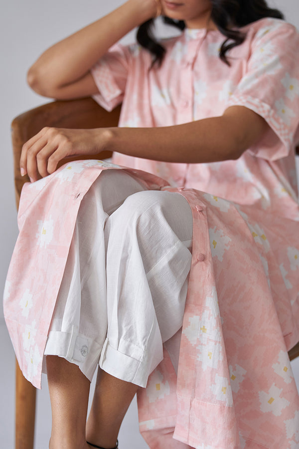 Cloud Pink and White Cotton Co-ord Set