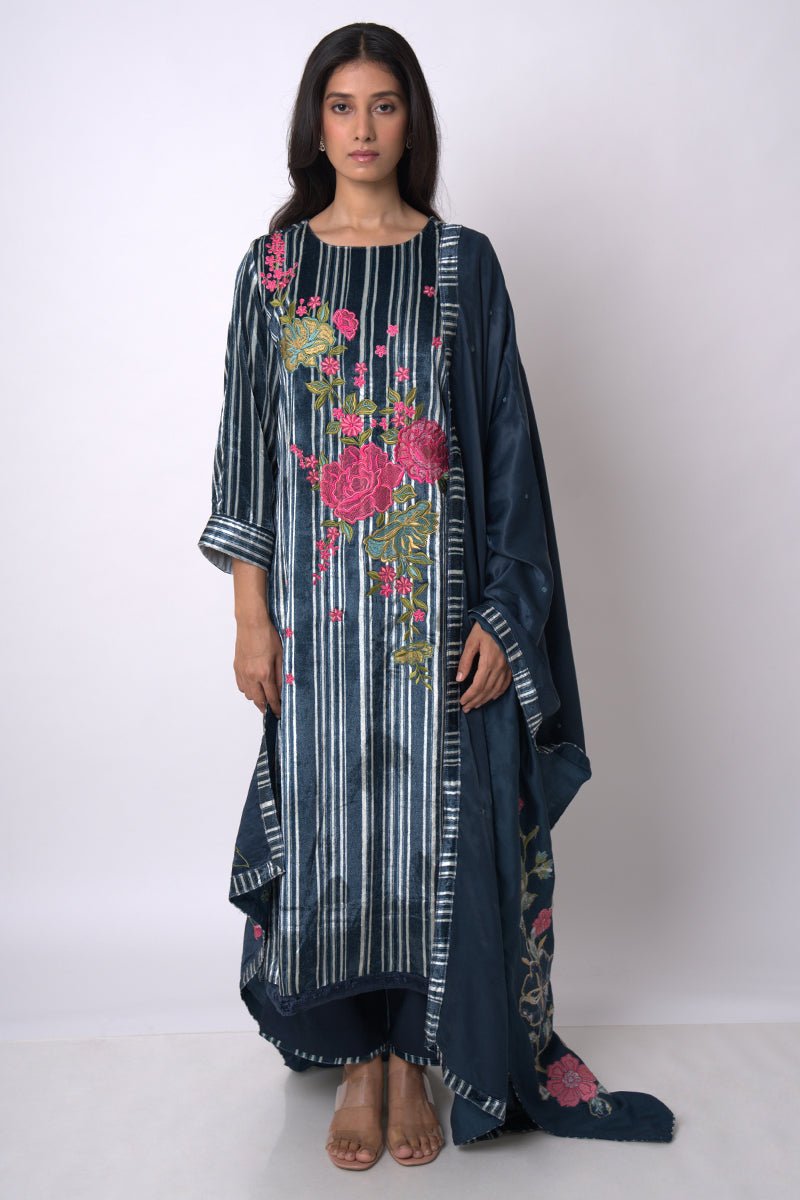 Black & Navy Blue Solid Woollen Salwar (Pack of 2)