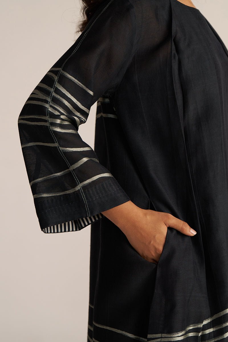 Black Woven Linen Co-ord Set