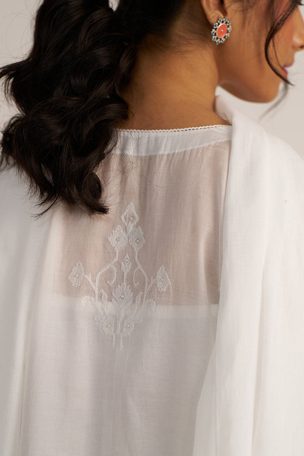 White Embroidered Kurta Set