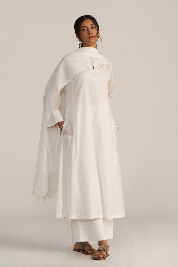 White Embroidered Kurta Set