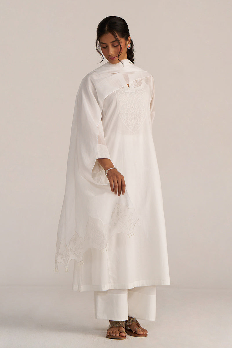 White Embroidered Kurta Set
