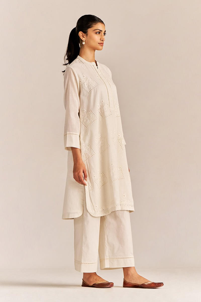 Off-White Mal Chikankari Embroidery Co-ord Set