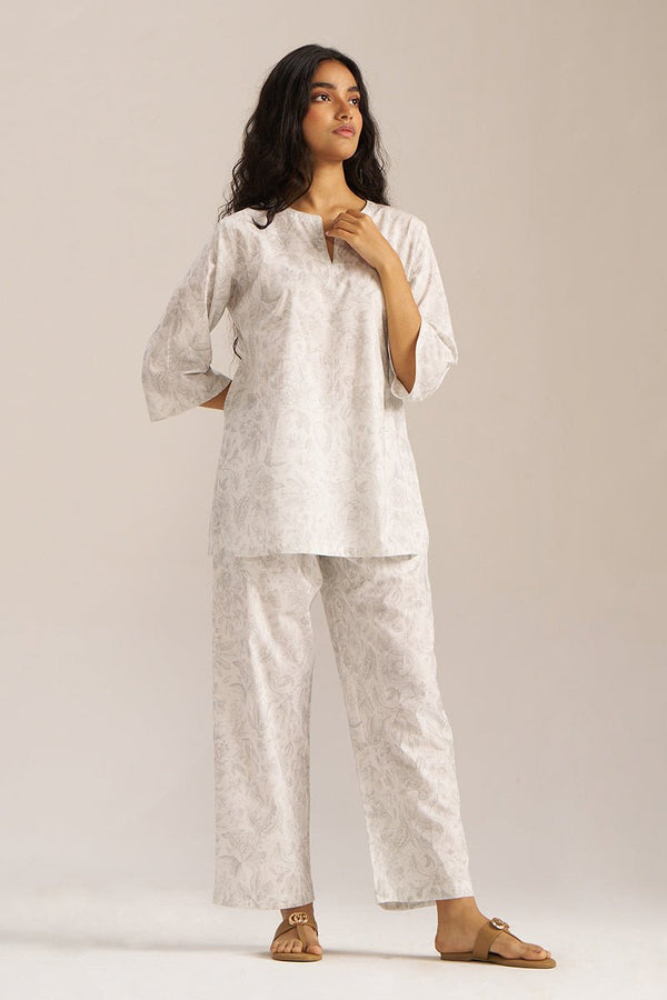 White and Grey Pure Cotton Loungewear