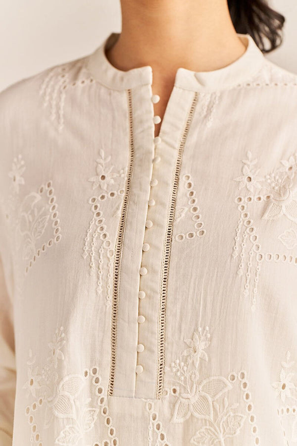 Off-White Mal Chikankari Embroidery Co-ord Set