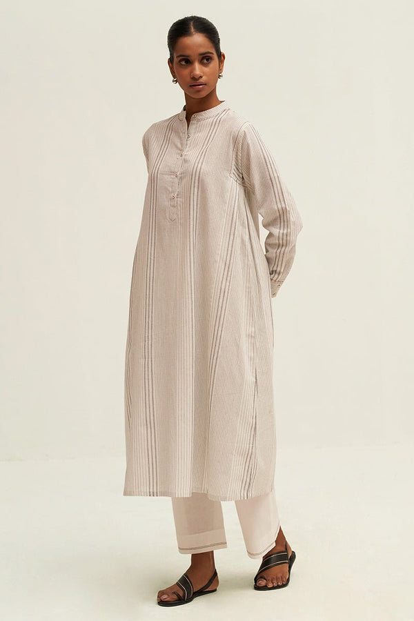 White and Black Woven Co-ord Set