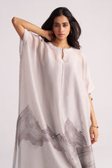Ash Grey Silk Kaftaan Co-ord Set