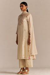 Buttercream Embroidered Kurta Set