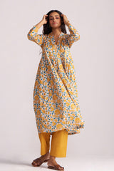 Beige and Mustard Cotton Print Co-ord Set