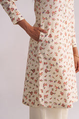 Cream and Pink Tiny Floral Hand-Print Co-ord Set