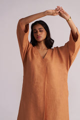 Woman wearing a Sunburn Pure Linen Co-ord Set against a plain background