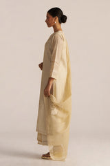 Fog Beige Woven Kurta Set