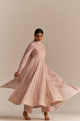 Mauve Chalk Mul-Mul Anarkali Kurta Set