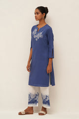 Blue and White Cotton Co-ord Set