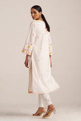 Ivory and Multi Color Embroidered Floral Co-ord Set