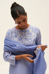 Lavender Floral Print Salwar Suit
