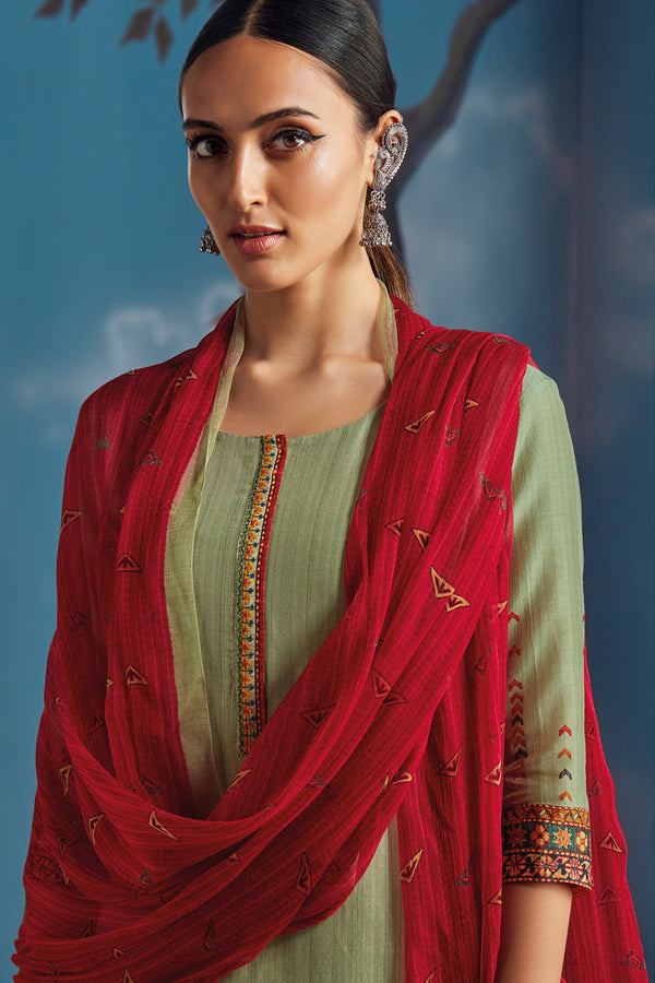 Green Bemberg Silk Kurta