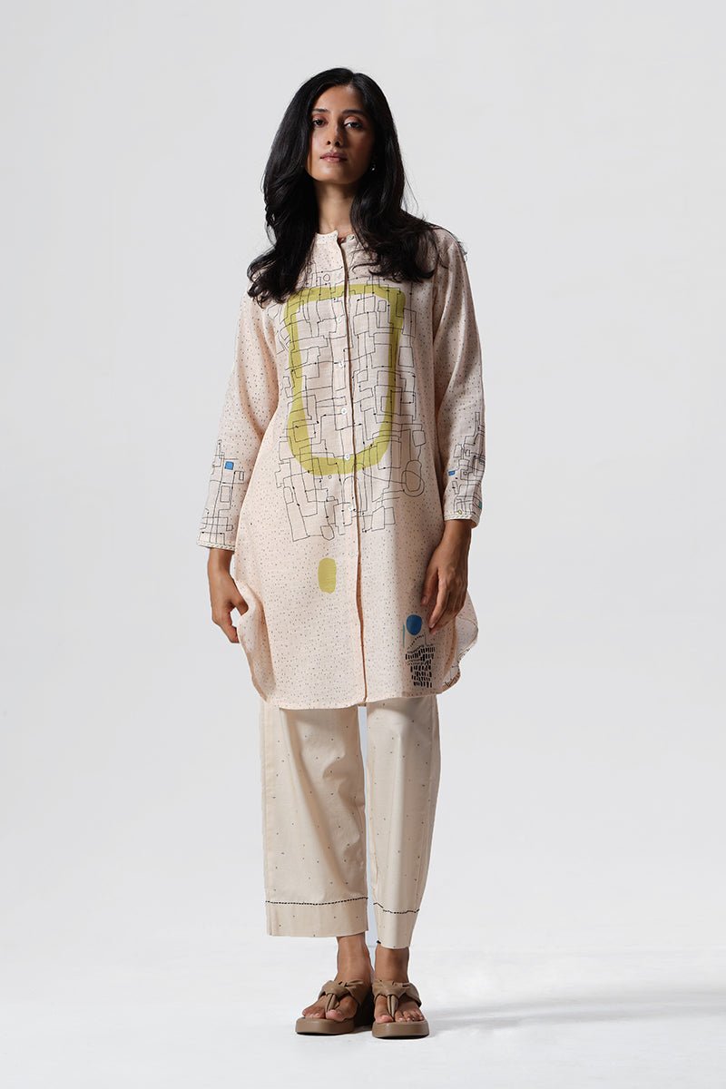 Pearled Ivory Cotton Linen Co Ord Set