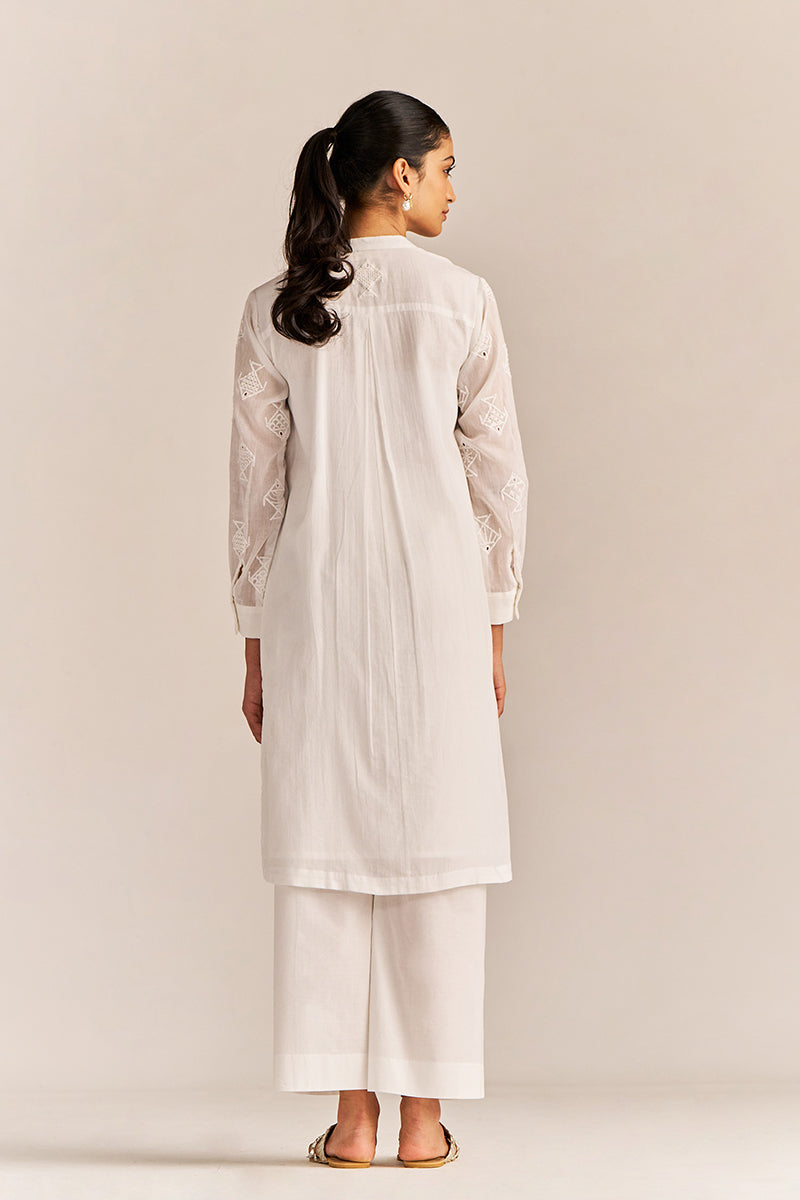 White Mal Embroidered Co-ord Set