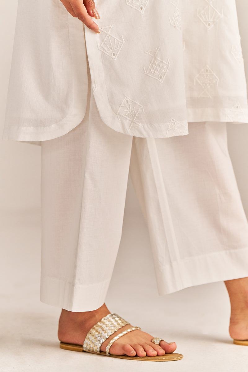 White Mal Embroidered Co-ord Set