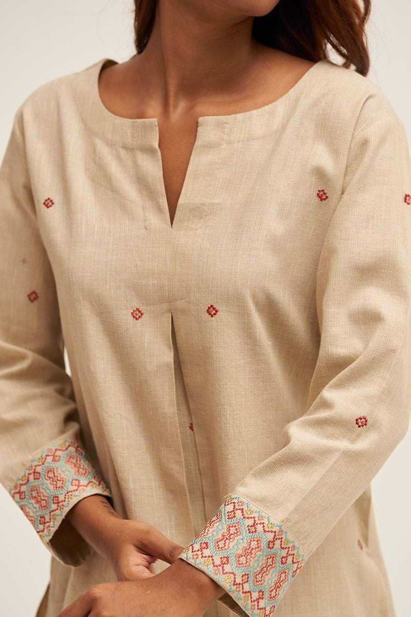 Fog Beige Cotton Co-ord Set