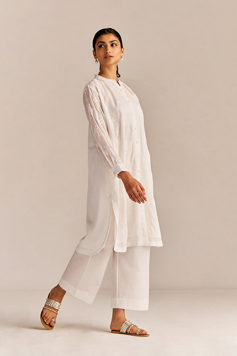 White Mal Embroidered Co-ord Set