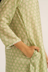 Pistachio Green Silk Kurta