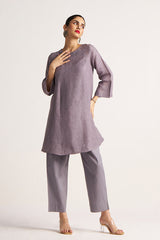 Pink Premium Cotton Printed Kurta With Cotton Bottom