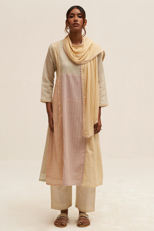 Cotton Linen Salwar Suit With Stole