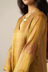 Muddy Brown and Mustard Stripe Tissue Festive Co-ord Set