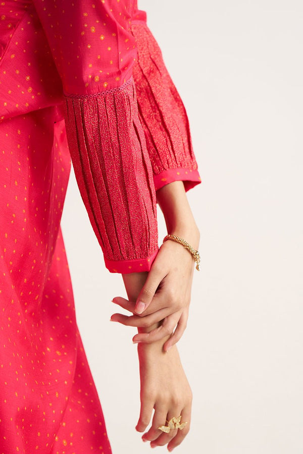 Rani Pink Bemberg Silk Festive Co-ord Set