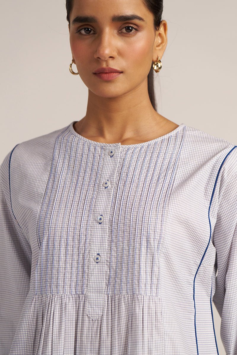 Blue Checkered Printed Co-ord Set