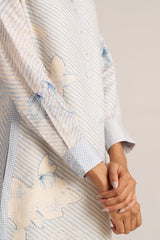 Zen Blue and Pristine Linen Co-ord Set