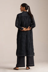 Black Print Button Down Co-ord Set