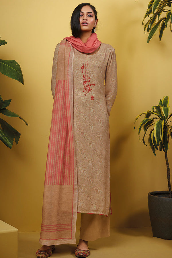 Pashmina Printed Embroidered Suit with Bemberg Lawn Printed Dupatta