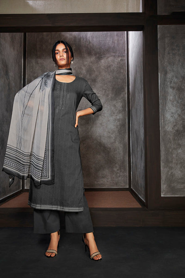 Premium Cotton Kurta with Chiffon Dupatta