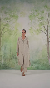 Undyed Natural Linen Hand-Printed Co-ord Set