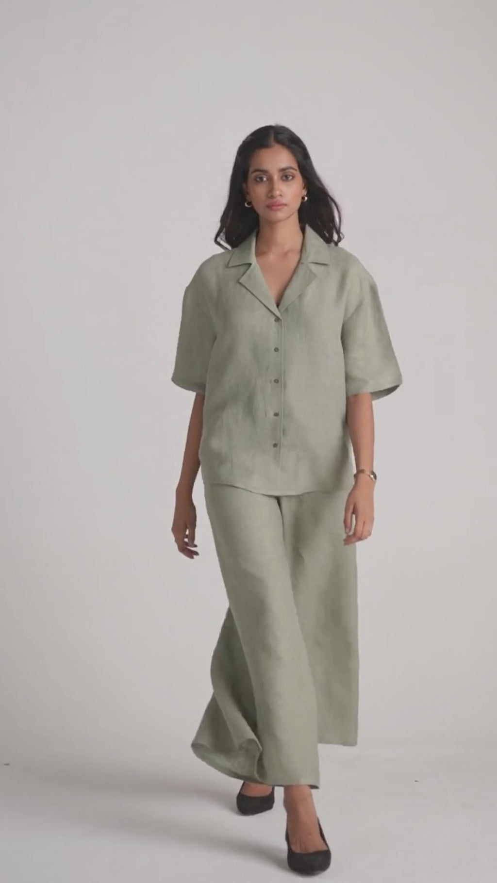 Lily Pad Green Pure Linen Co-ord Set
