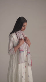 Off-White Cotton Embroidered Kurta Set