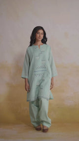 Aqua Woven Cotton Co-ord Set