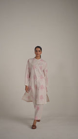 Powder Pink and Ivory Pure Cotton Co-ord Set
