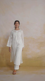 White Embroidered Co-ord Set