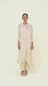 Angora Beige Silk Co-ord Set