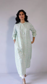 Subtle Green and Peach Cotton Co-ord Set