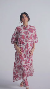 Lilac Ash and Red Chintz Print Co-ord Set