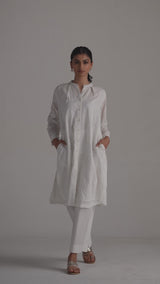 White Mal Embroidered Co-ord Set