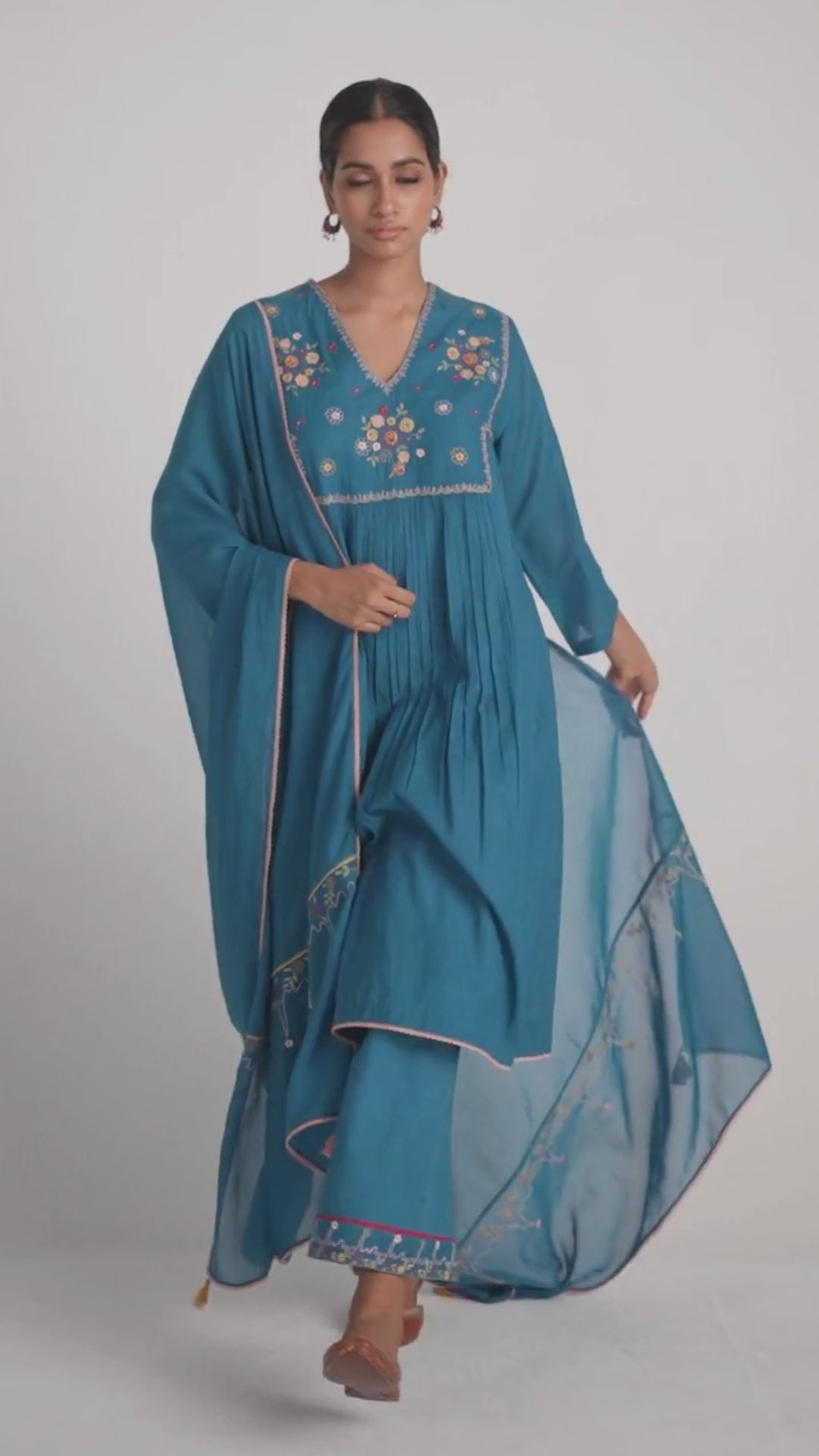 Celestial Blue Embroidered Kurta Set