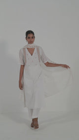 White Embroidered Cotton Salwar Suit