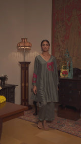Duck Green Raw Silk Co-ord Set