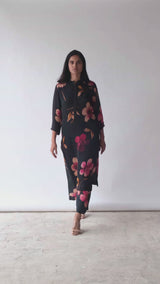 Black Bemberg Silk Co-ord Set